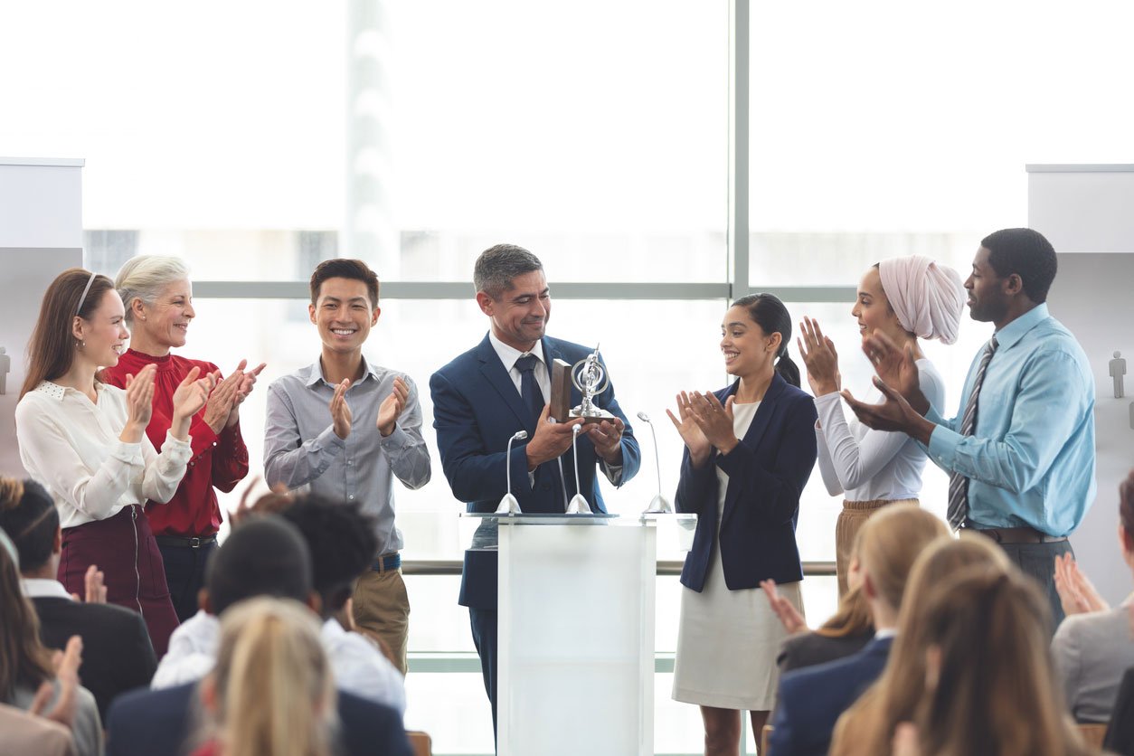 Global team celebrating success