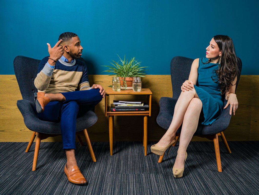 Business professionals proactively solving problems